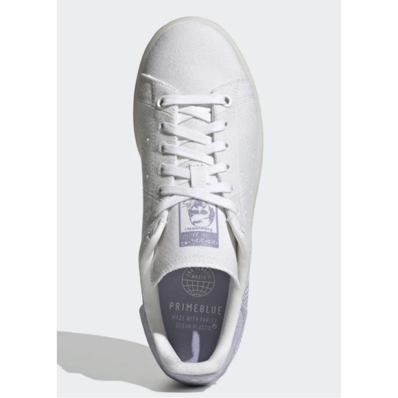Adidas Stan Smith PrimeBlue Shoes Cloud White/Dust Purple NIB SZ 9.5 - Picture 3 of 15